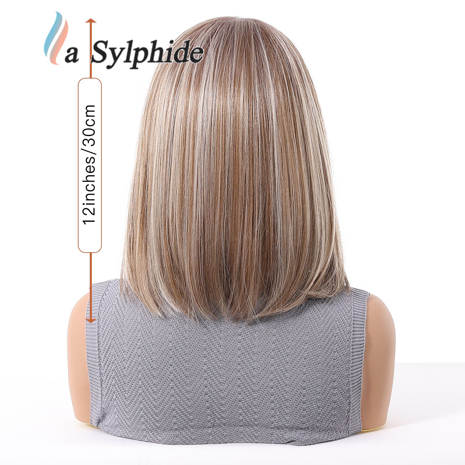 Lace wig 13 * 6 cross-border Futura import large area natural seam gold medium short straight hair full head hand hook