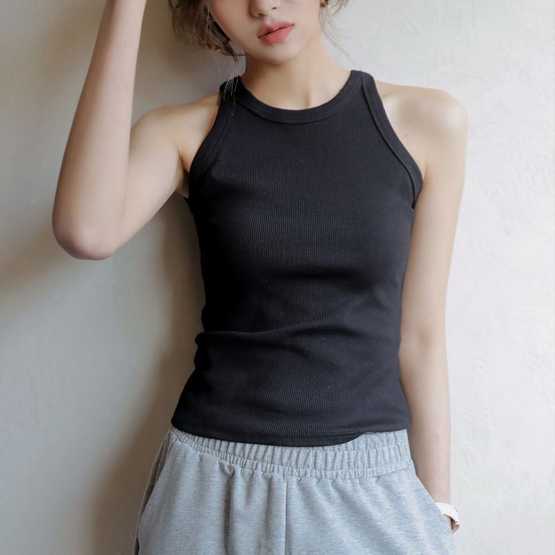 Spring and summer hot girl short suspender hanging neck vest for women's new style, versatile for external wear, slim fit for internal wear, sleeveless bottom top