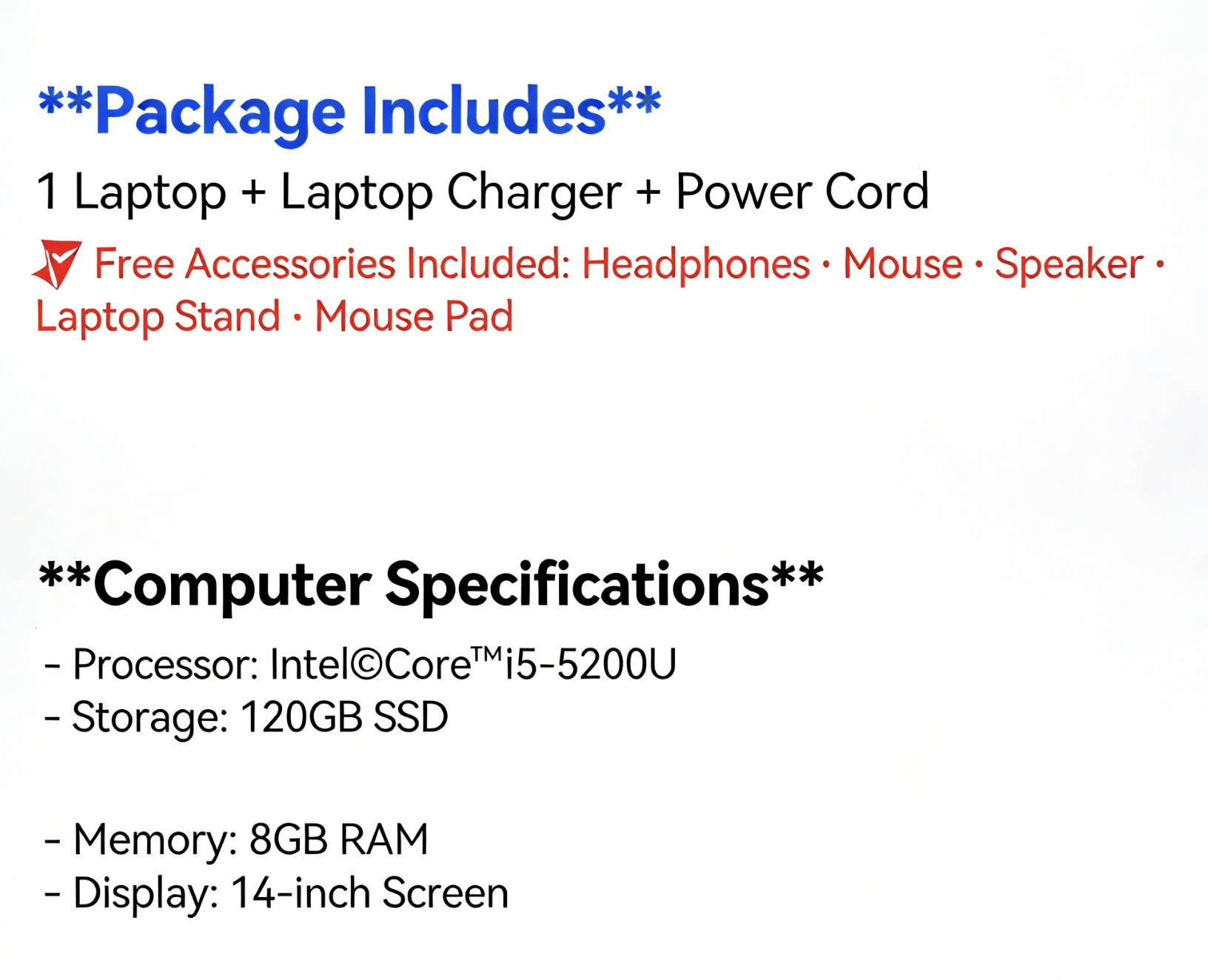【Today's Special Offer】Refurbished Laptops, Lenovo E40-80 laptop, 14.6-inch monitor, Intel i5 5th generation CPU, 8GB RAM, 120GB SSD，Headphones Mouse Speaker Laptop Stand Mouse Pad as gift,computer