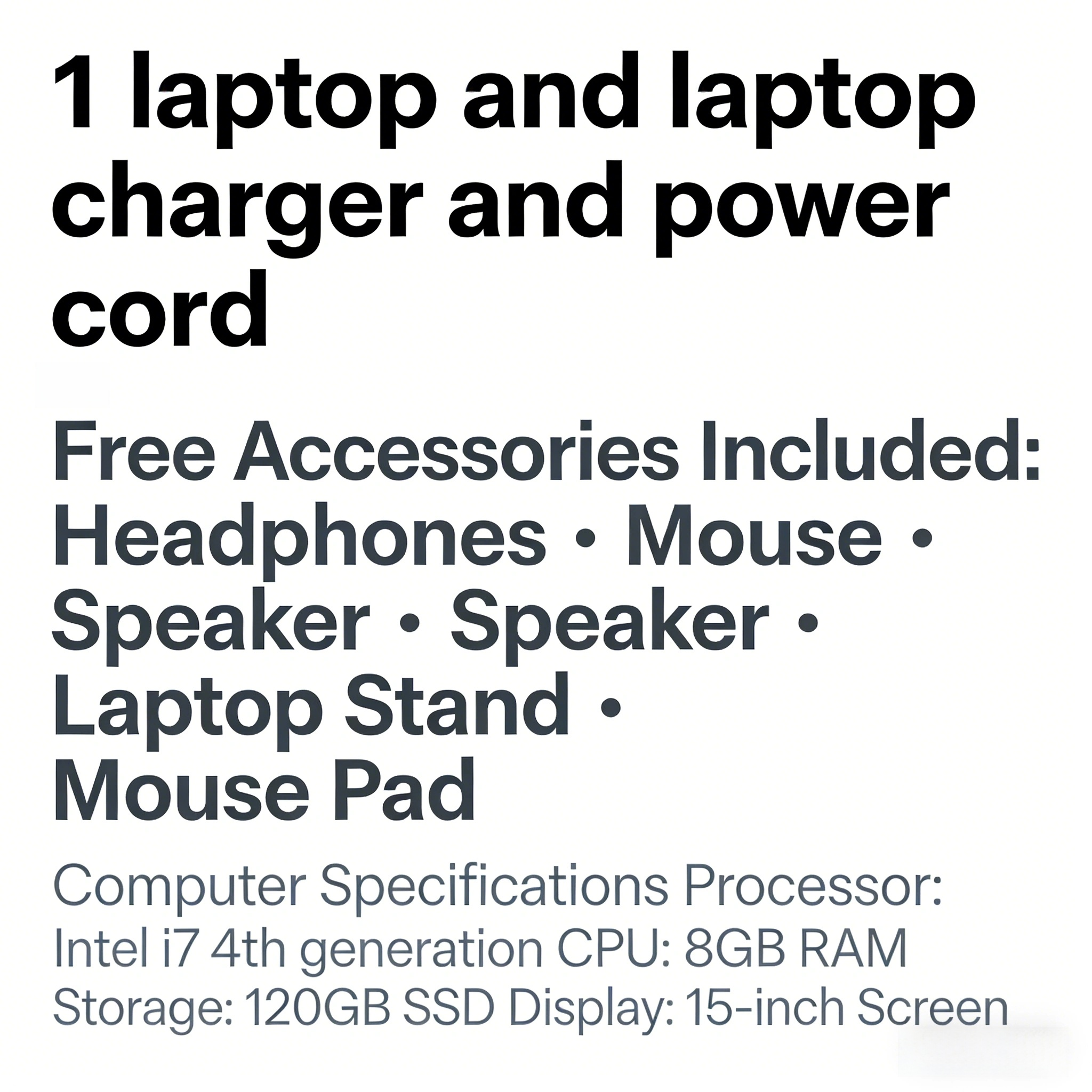 【Today's Special Offer】Refurbished Laptops, ASUS A550J laptop, 15.6-inch monitor, Intel i7 4th generation CPU, 8GB RAM, 120GB SSD，Headphones Mouse Speaker Laptop Stand Mouse Pad as gift,computer