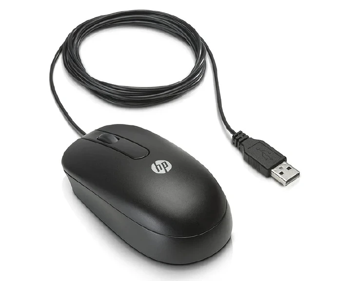 HP Ergonomic Wired Optical Mouse | USB Plug & Play | 1000–1200 DPI Precision | Durable Build | Ambidextrous Design | Long-Lasting Buttons | Black