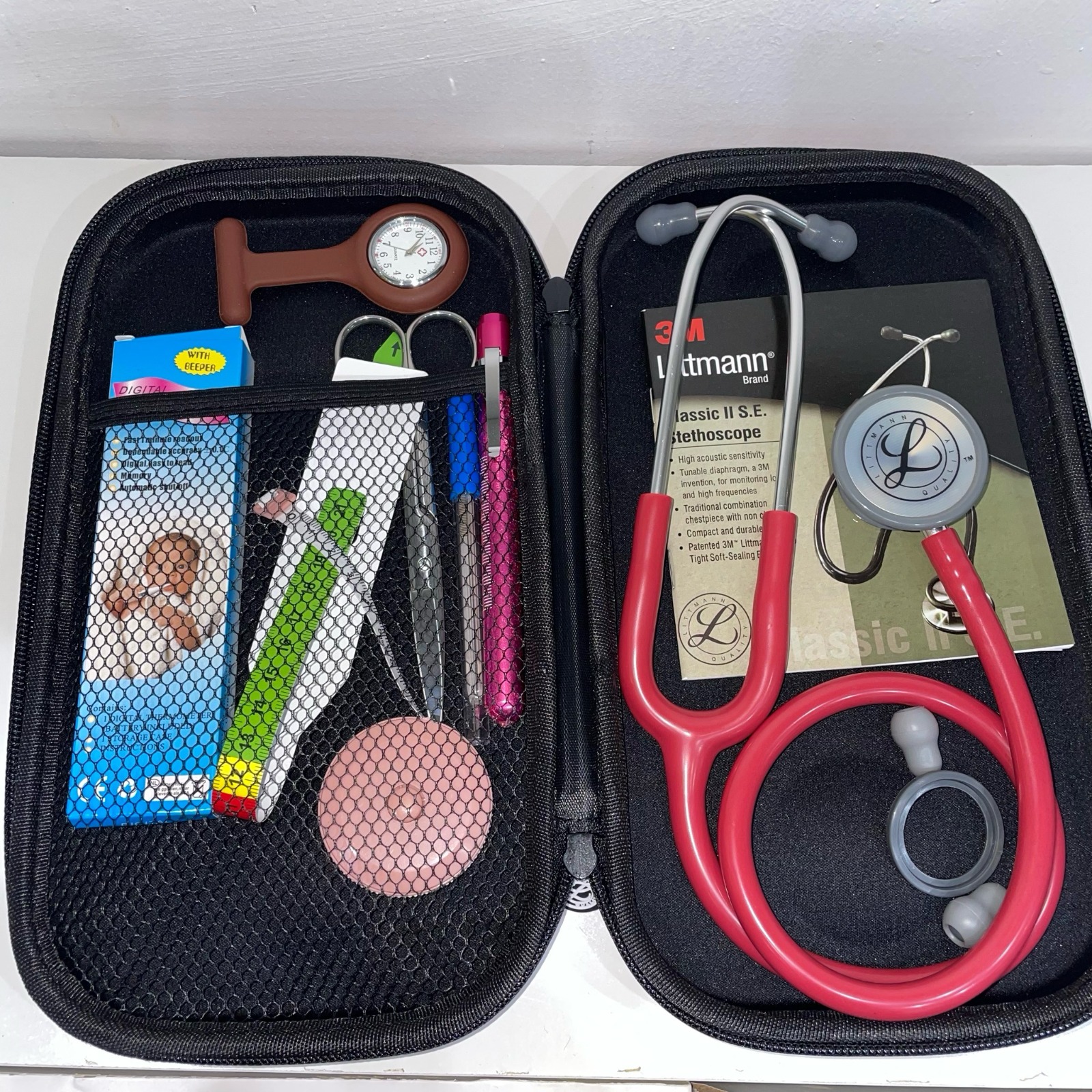 Comprehensive Nursing Kit | Littmann Classic II Stethoscope | Stethoscope Case | Thermometer | Pen Torch | MUAC Tape | Nurse Watch | Student & Professional Package