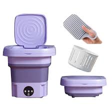 UPGRADED Mini Washing Machine, Foldable Washer Spin Dryer with Drain Basket, Portable for Travel Wash 8L