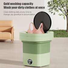 UPGRADED Mini Washing Machine, Foldable Washer Spin Dryer with Drain Basket, Portable for Travel Wash 8L