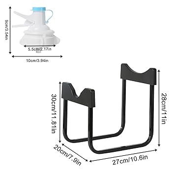 Heavy Duty Water Dispenser Bucket Storage Rack with Tap Cork (0.6kg) - U-Shaped Metal Stand for 5 Gallon / 18.9L Water Barrels, Manual Spigot Nozzle for Home & Office - Space-Saving Bench Top Rack