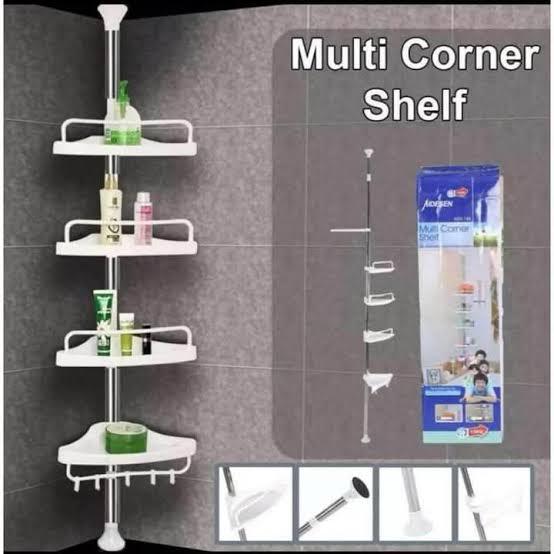Telescopic Multi-Corner Shelf – Maximize Every Corner! 💢 Transform empty corners into functional storage spaces with this 4-tier telescopic shelf. Perfect for kitchen, bathroom, or living areas, it k
