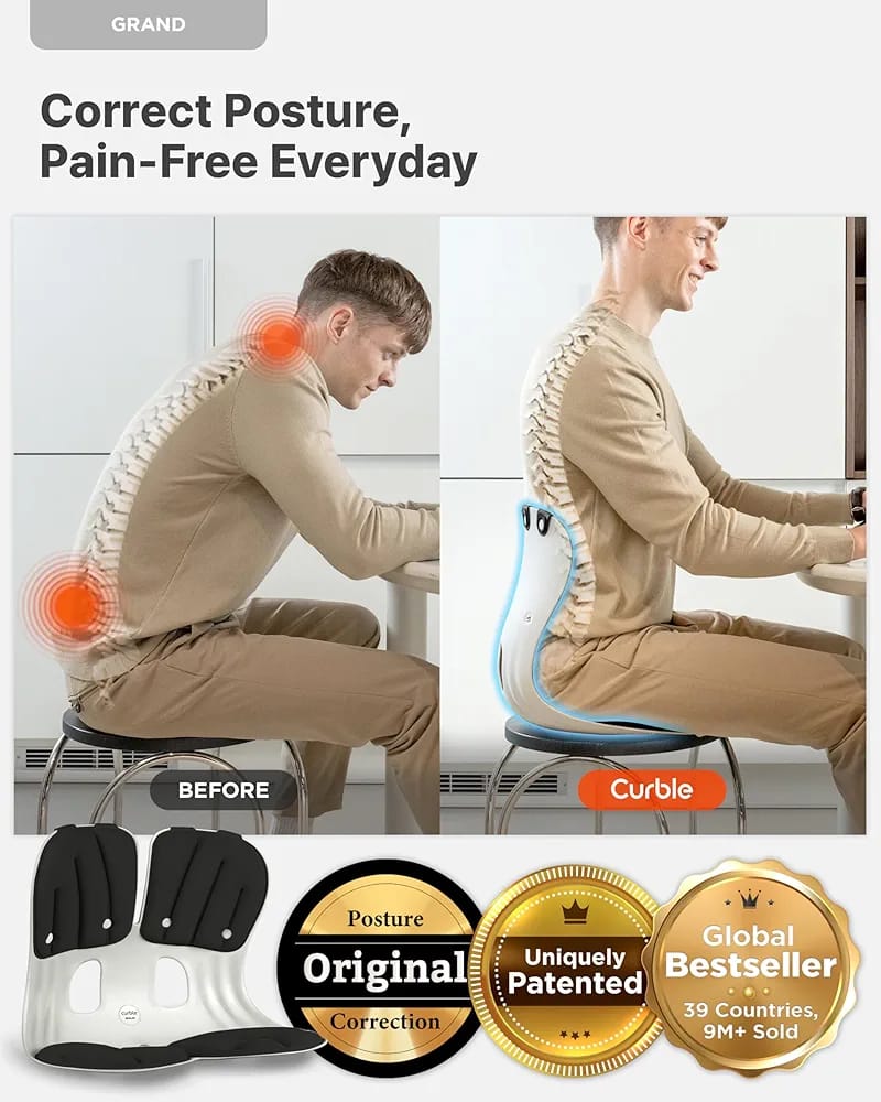 Back Rest/ Support Curble Chair Comfort And Ergonomic Support Suitable In Office Chair,Bed,🛏️ Couch 🛋️ Stool,✨✨✨ Cool.
