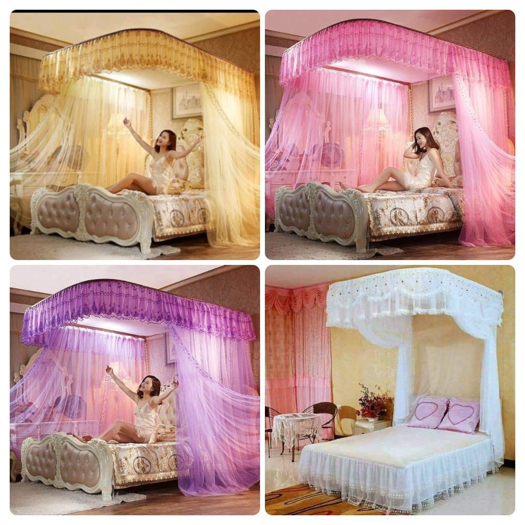 TWO-STAND RAIL MOSQUITO NET WITH SLIDING RAILS ✨🛏️
💫 Available Sizes: 6x6 & 5x6
🎨 Colors: Cream, White, Pink, Purple ✅

Transform your bedroom into a cozy, elegant haven while keeping mosquitoes aw