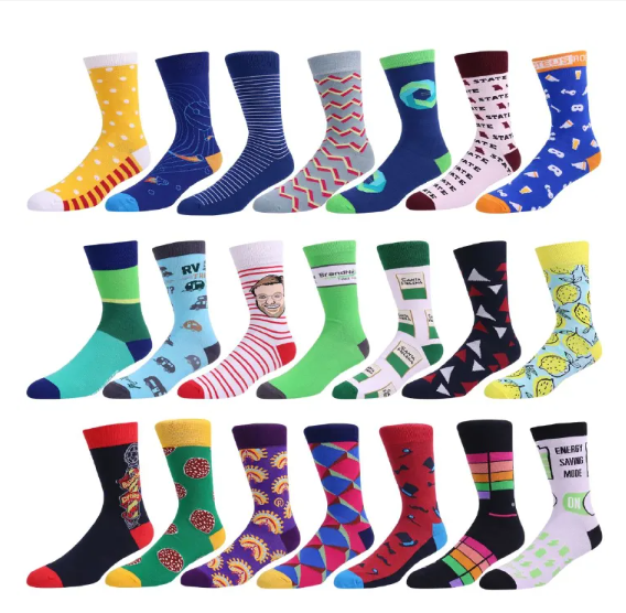 Fashion Socks Men Happy Socks Trendy, Casual and official mens socks,socks 3 pairs,socks cotton, breathable and comfortable socks. Assorted and Colourful