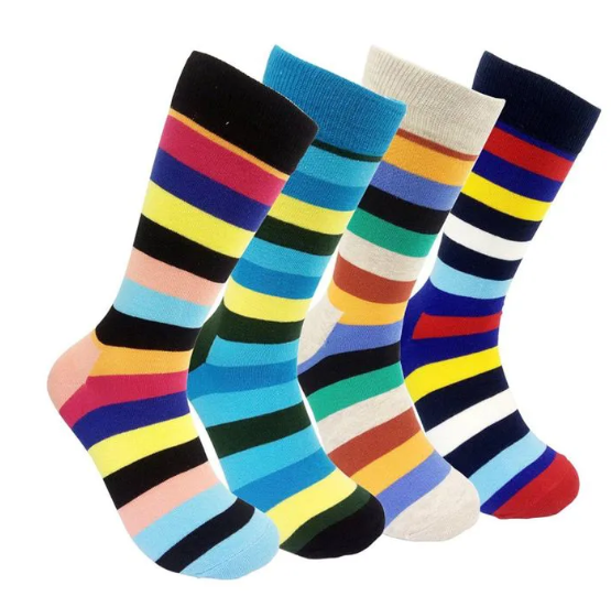 Fashion Socks Men Happy Socks Trendy, Casual and official mens socks,socks 3 pairs,socks cotton, breathable and comfortable socks. Assorted and Colourful