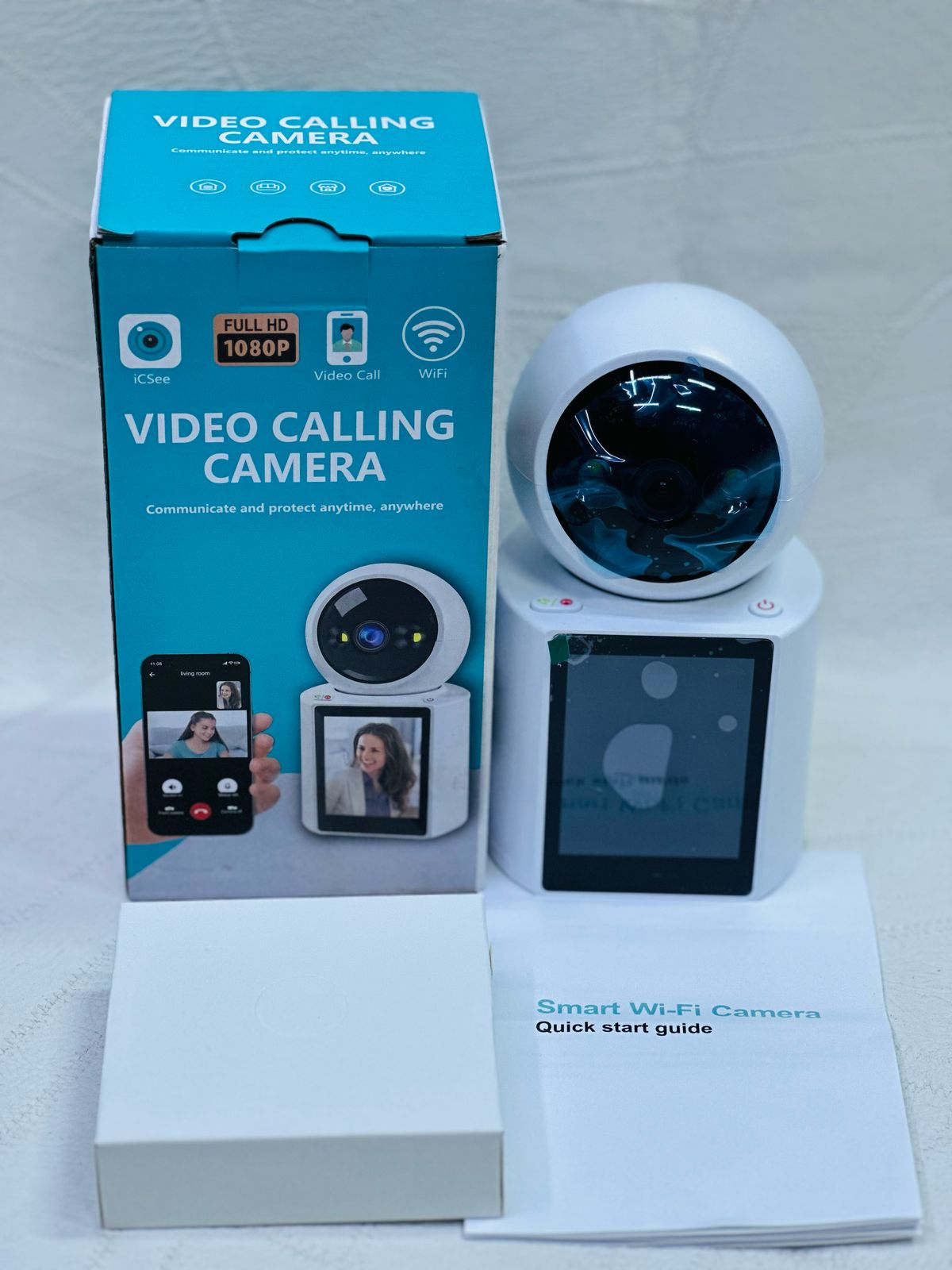 RESTOCKED🎀Two-Way Video Calling Indoor Camera with 2.8-Inch IPS Screen, Baby/Elder/Dog/Pet Camera with Phone App, Smart Voice & One-Button Call, Human/Sound/Crying Detection, Color/IR Night Vision