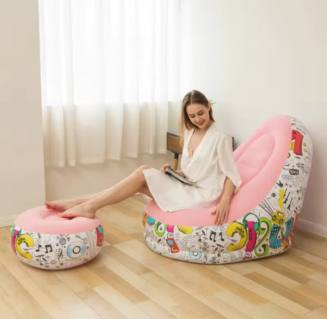 🎀Portable Multifunctional Inflatable Seat With Footrest📍Indoor Outdoor PVC Inflatable lounge sofa set flocking lounge chair with footrest air sofa chair for adults
Name: Inflatable Lounge Sofa
Mater