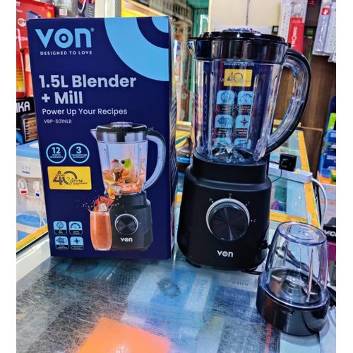 SHOP WITH US☀️VON 2-In-1 Electric Blender With Grinder (500W, 1.2L)🎉designed for efficient blending and grinding of fruits, vegetables, spices, and dry ingredients. Powered by a 500W motor, it delive