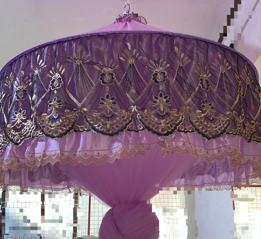 ◼️ Very strong polyester 🎇Premium King Size Circular Canopy Mosquito Net - Luxury Hanging Round Hoop Bed Canopy - High-Density Reinforced Polyester Mesh - Universal Fit Protective Bed Netting for Mas