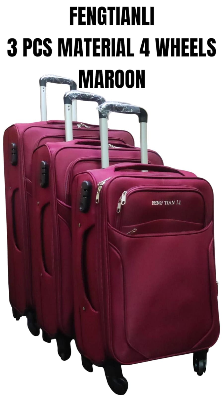 CRAZY OFFER🎇3in1 Pioneer Suitcase Travelling Bag Stylish travel suitcase made from durable fabric. It comes with a set of 180-degree wheels for convenient movement☀️travel suitcase made from durable