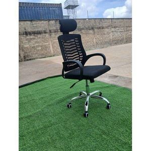 💯‼️AVAILLABLE‼️‼️Executive Secretarial Mesh Office Chair with headrest. Ergonomic design,breathable mesh, lumbar support & adjustable features for comfort. Stylish, durable and ideal for long office