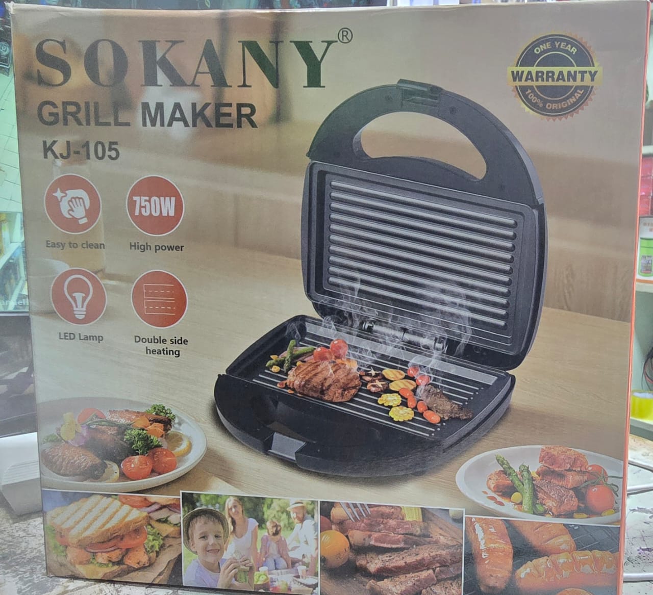 🎀Sokany Quality 2-Slice Sandwich Maker, 3 in 1 Grill, Sandwich And Waffle Maker🎇comes with three sets of removable cooking plates - triangle sandwich plates, waffle plates and grill / griddle plates
