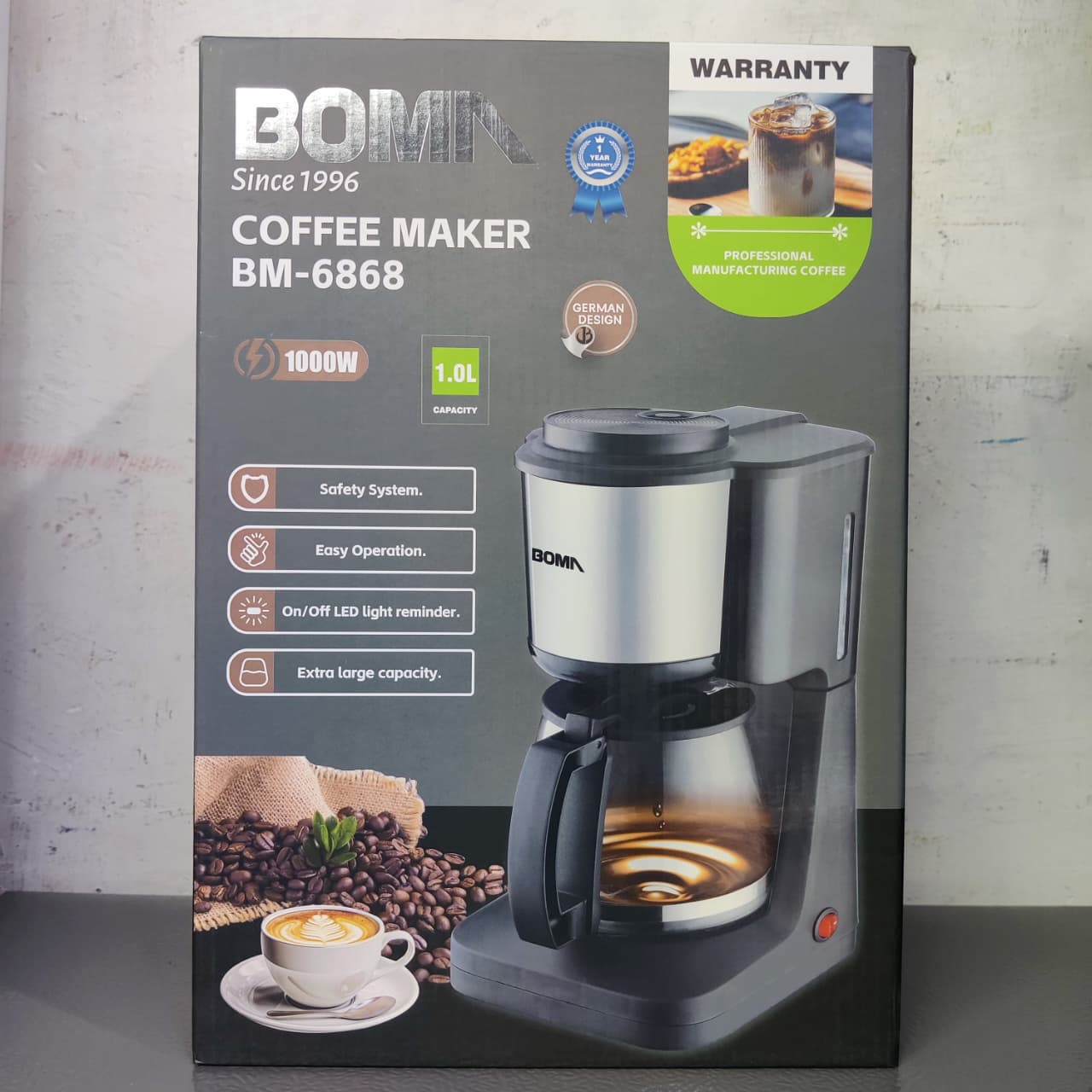 🎀Advanced Brewing Technology:🦋Boma Coffee Maker 1L📍high-quality, efficient coffee brewing appliance designed to deliver rich, aromatic coffee with ease,making it the perfect addition to any kitchen