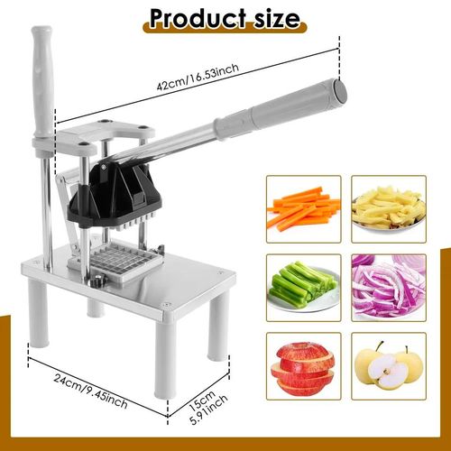HIGH QUALITY GOOD HELPER HUANPU HEAVY DUTY POTATO CHIPPER (2 CHIPS SIZE OPTION) PROFESSIONAL POTATO CUTTER STAINLESS STEEL WITH 1/2-INCH BLADE GREAT FOR POTATOES😶‍🌫️Made of high quality stainless st