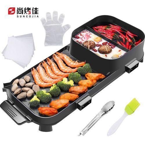 RESTOCKED🔥🔥2 In1 Electric BBQ Grill Plus Hot Pot /Baking Pan🎇Made  of alluminium alloy die-casting,embossing at the bottom of the pot,.multispeed thermostat fast heating can adapt to temperature re