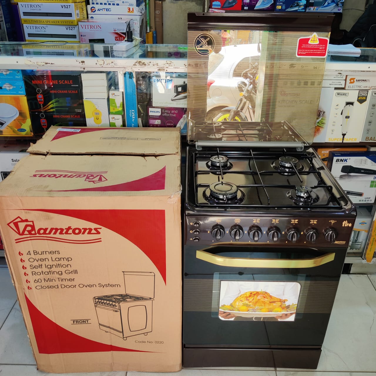 MASSIVE OFFER🔥🔥ONLY IN KILIMALL🎉🥏Ramtons Cooker 4Gas 50cmX50cm EB302🔥combined with both gas oven and grill complete with a mechanical timer for convenient cooking‎.‎  It also comes with a baking