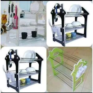 Nunix Dishrack 3 Layer Wooden With Removable Plastic Drip Tray.🎀best option for household kitchen. It accommodates dishes and removable glassware rack and tray for drainage system. It is designed wit