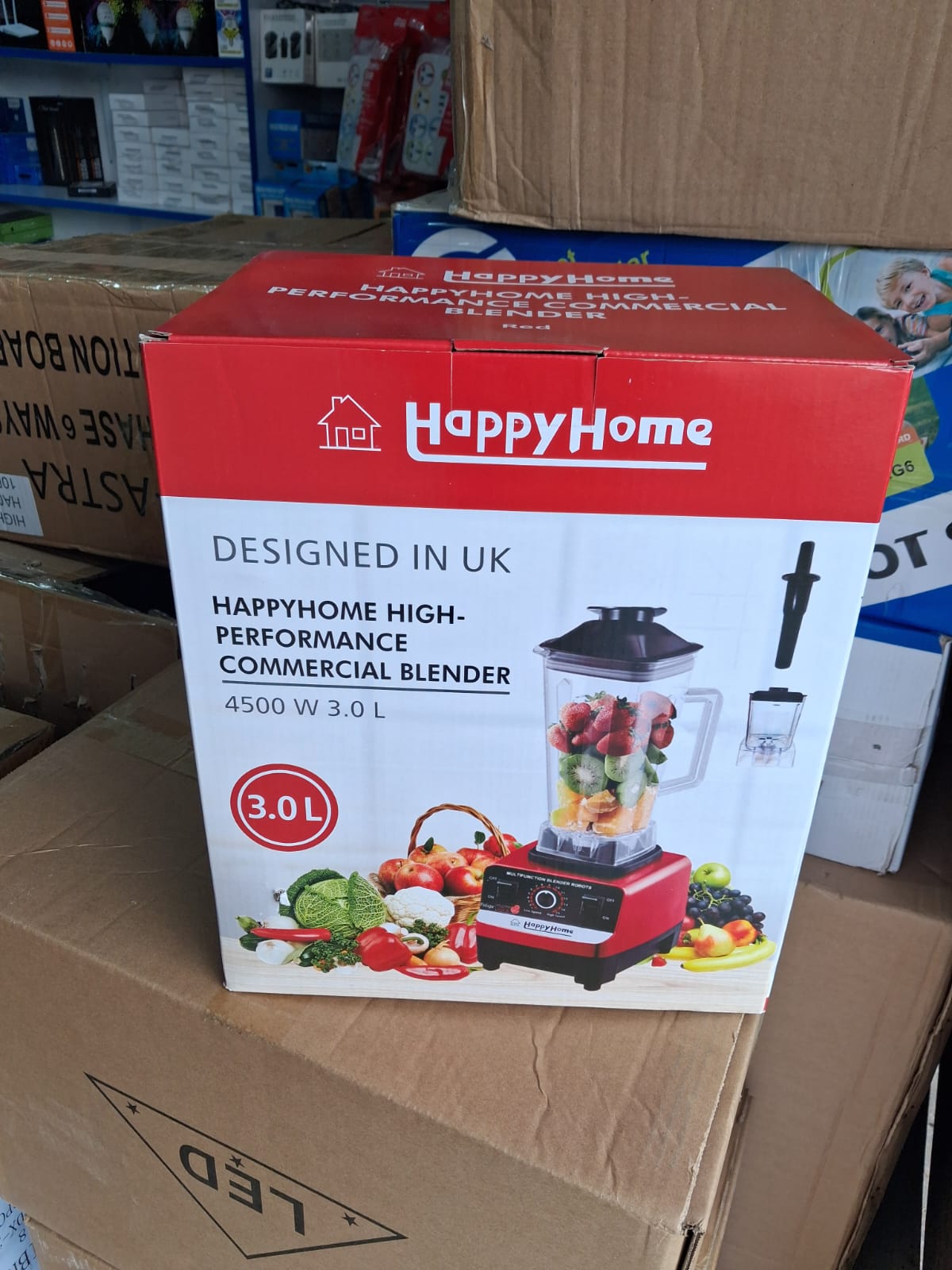 🔥🔥Happy home Heavy Duty Commercial Pro Blender + Grinder 3L Jar COMMERCIAL HEAVY DUTY Blender High speed for easy operations Sharp Blades 4500W powerful motor🎀Features premium stainless-steel blade