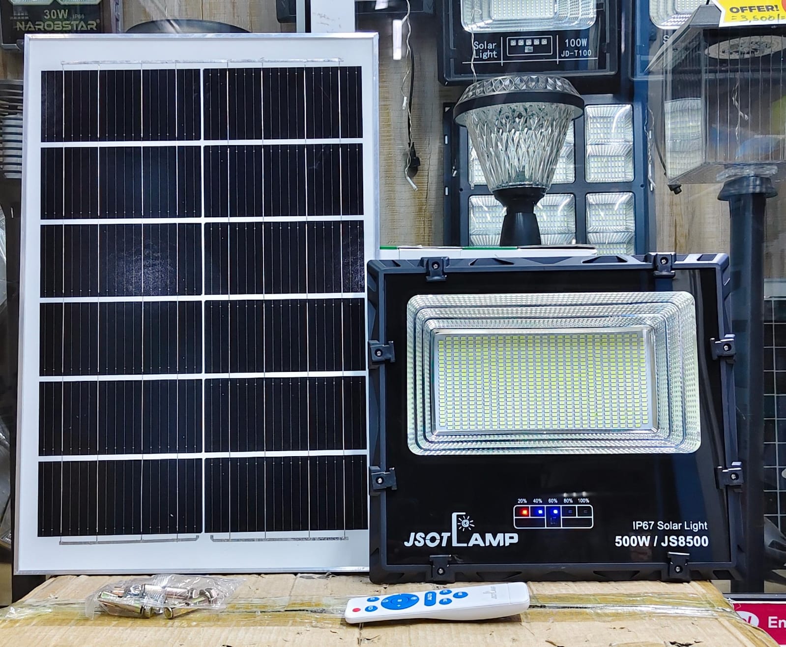 🎇Ultra-Bright LED Lighting:🎇SOLAR OUTDOOR LIGHT 500W FLOODLIGHT DUSK TO DAWN POWER LIGHT🎇with high-quality LED chips that deliver ultra-bright illumination, ensuring clear visibility and enhanced s