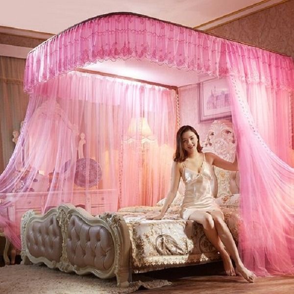 🎀REDUCED PRICE🎊2 STAND MOSQUITO NET WITH 2 SLIDING RAILS SIZE 4*6 / 5*6 / 6*6 😶‍🌫️comes with metallic stands and which makes your bedroom look pretty , unique and organized. It is durable, easy to