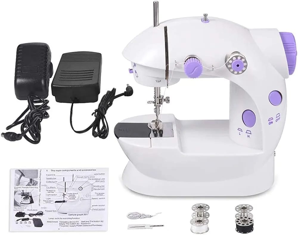 ON OFFER🎀Besundy Household Sewing Machine Portable Electric Sewing Machines With Foot Pedal😶‍🌫️used for DIY handbags, clothes, curtains, sheets, tablecloths, shopping bags, lunch bags, pillow dolls