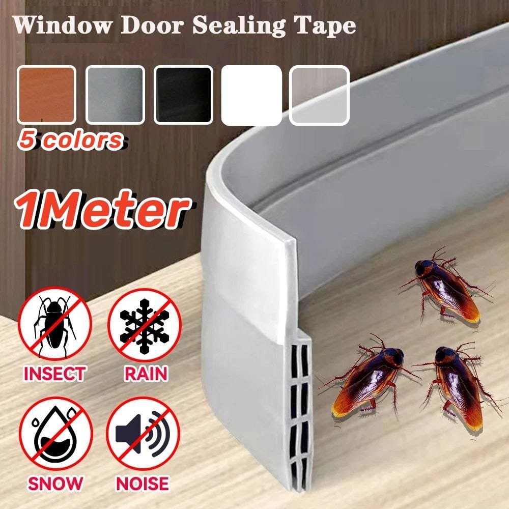 Waterproof Adhesive Silicone  rubber Under Door Sealing strip🎀
🔅Under door seal gap strip protects against Dust, Insects, Noise, Wind.
🔅size 1m..Energy Saving: By sealing gaps, this strip prevents