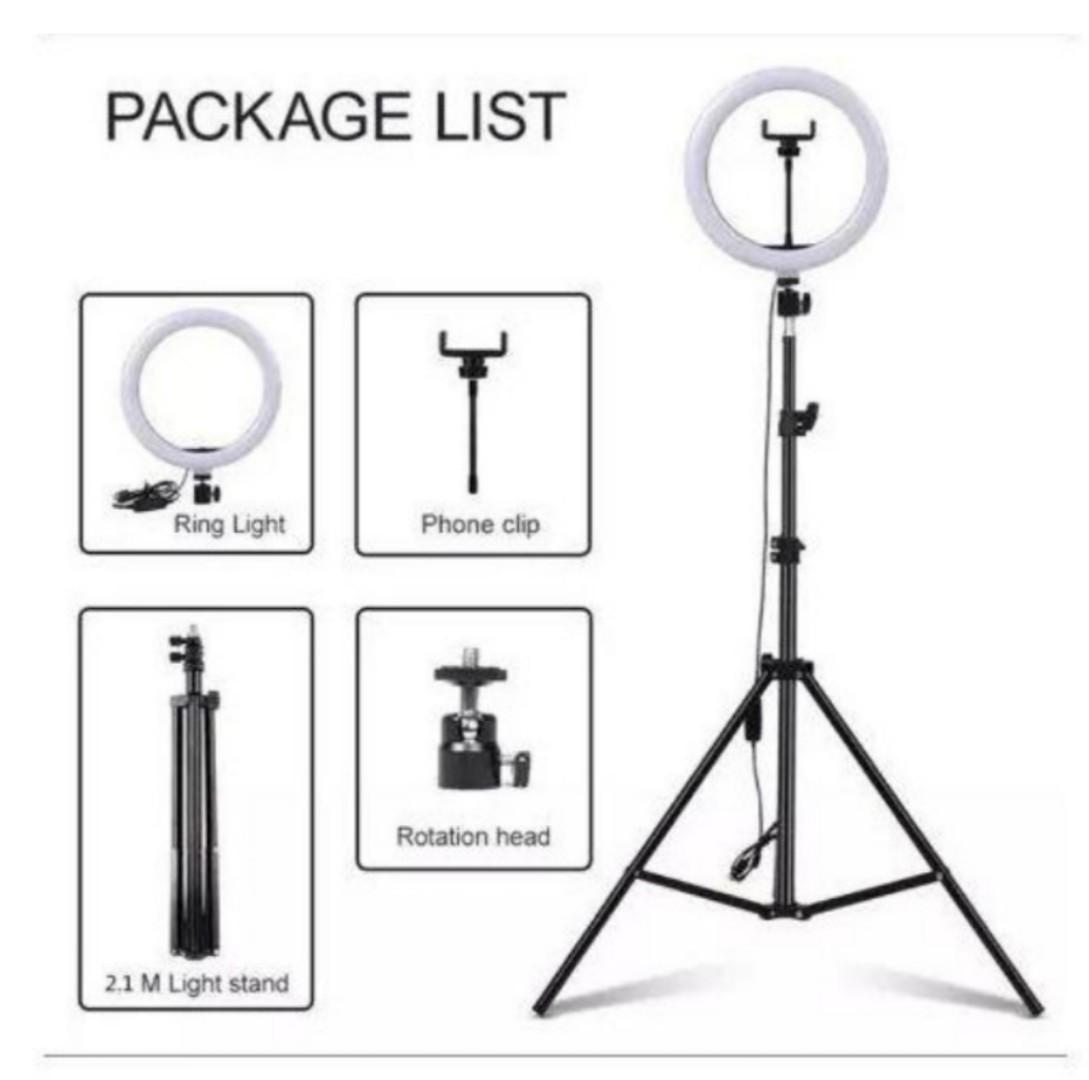 12" Ring light + 2.1M Tripod stand+ Lavalier microphone
