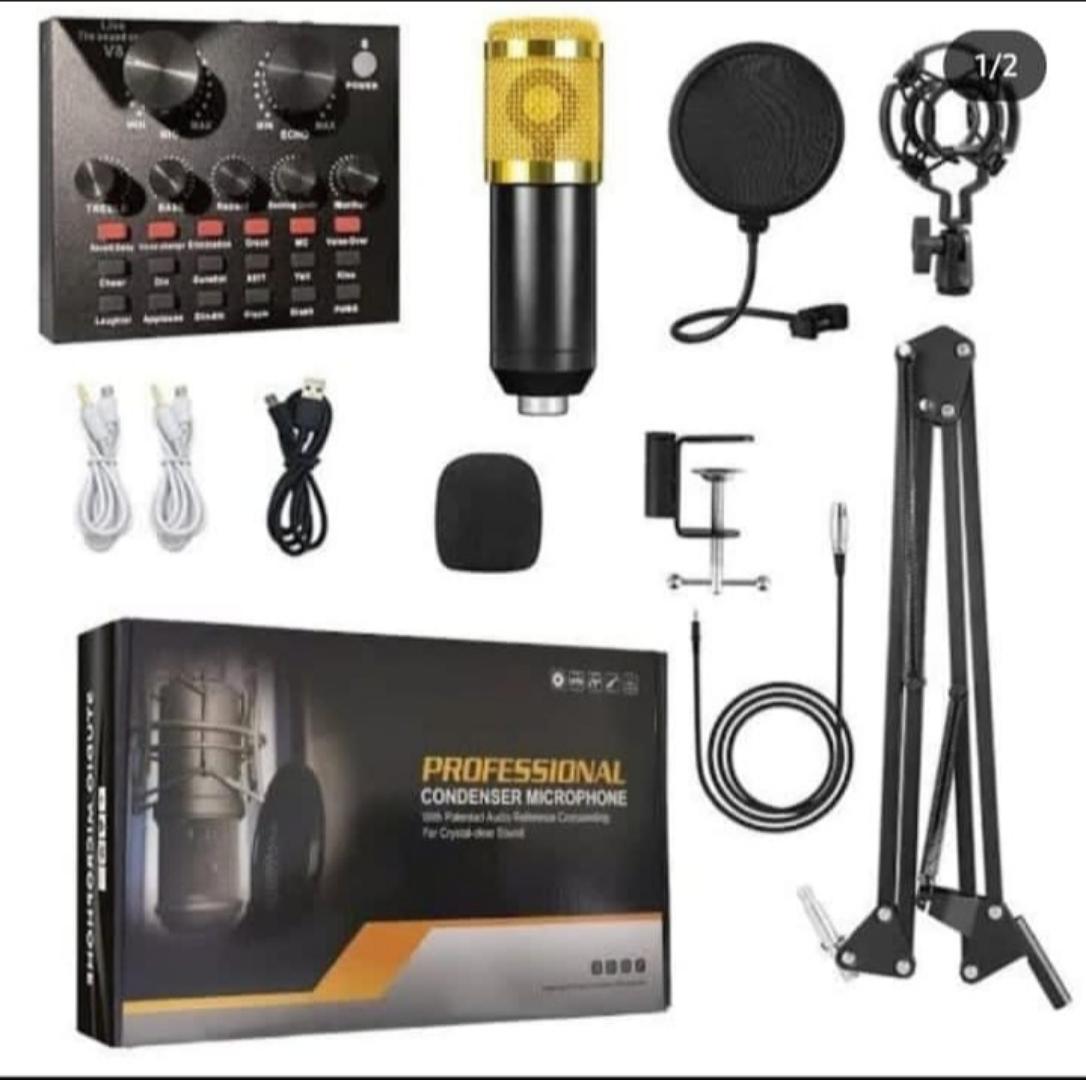 BM 800 condenser Microphone kit with V8 sound card for podcasting