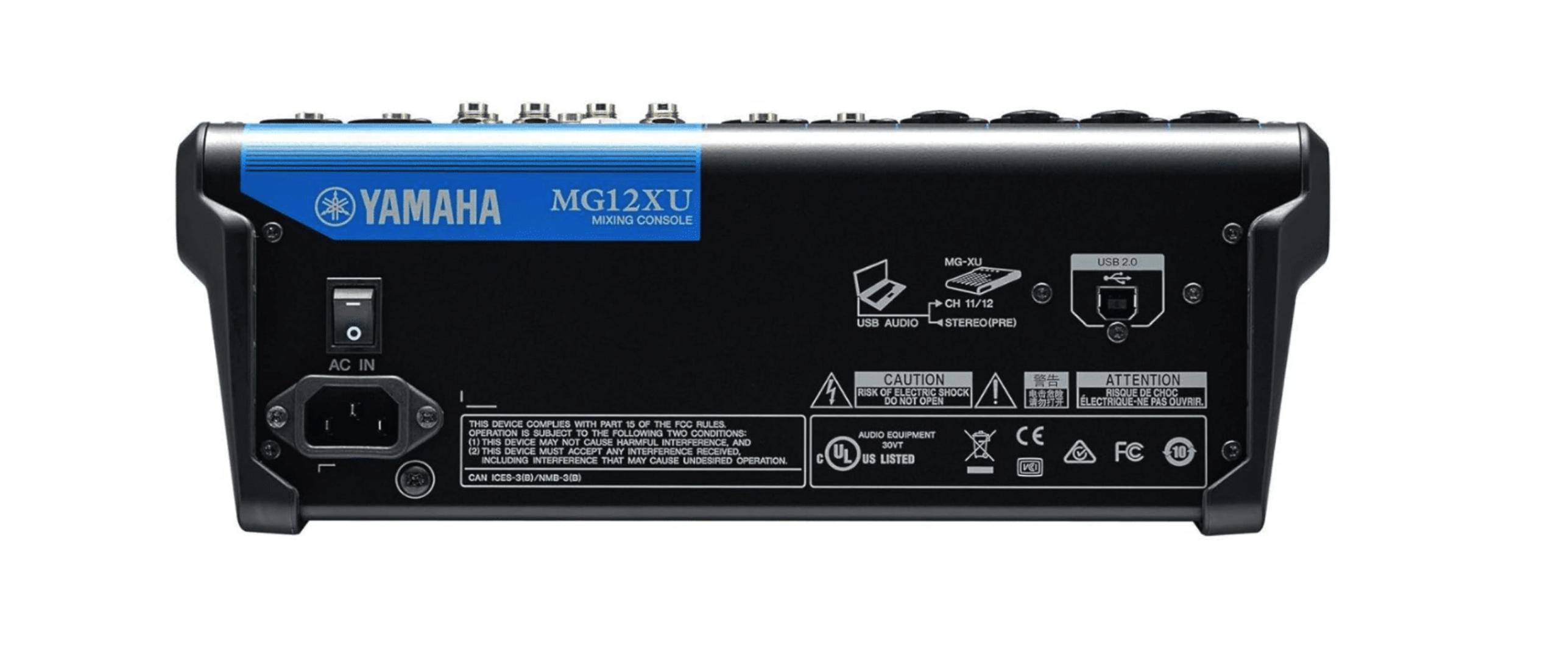 Yamaha MG12XU

12-Channel Mixing Console: Max. 6 Mic / 12 Line Inputs (4 mono + 4 stereo) / 2 GROUP Buses + 1 Stereo Bus / 2 AUX