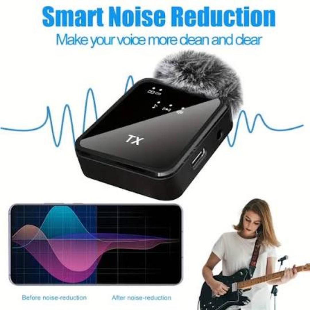 3 in 1 Microphone for iPhone/Android/Camera, Wireless Lavalier Microphone, 20 meters Transmission, 18H Battery Life, Mini Microphone for Record Interview, Vlogs, YouTube, Tiktok, Plug and Play