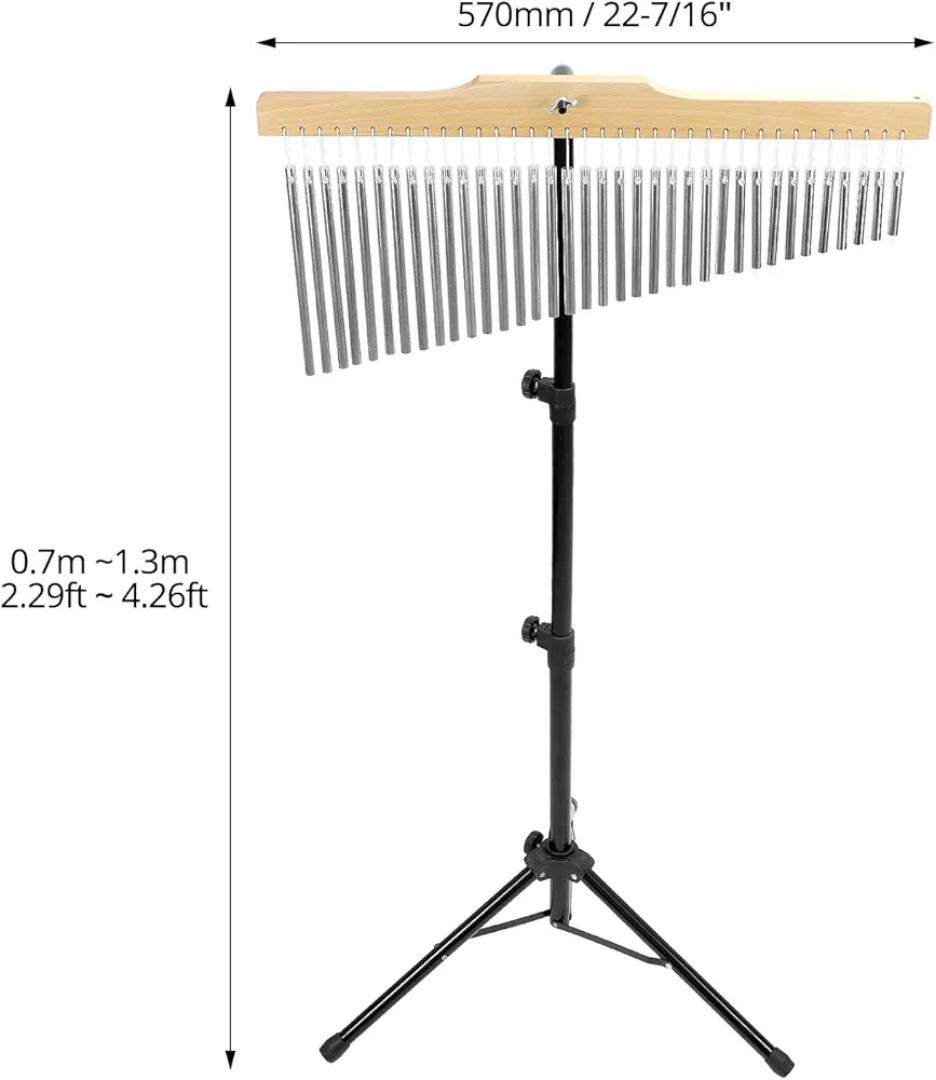 36-Bar Chimes Percussion 36 Notes Musical Instruments Single-Row Wind Chimes with 2.5-4FT Adjustable Stand Musical Percussion for Orchestras Choirs Classrooms Church Bands