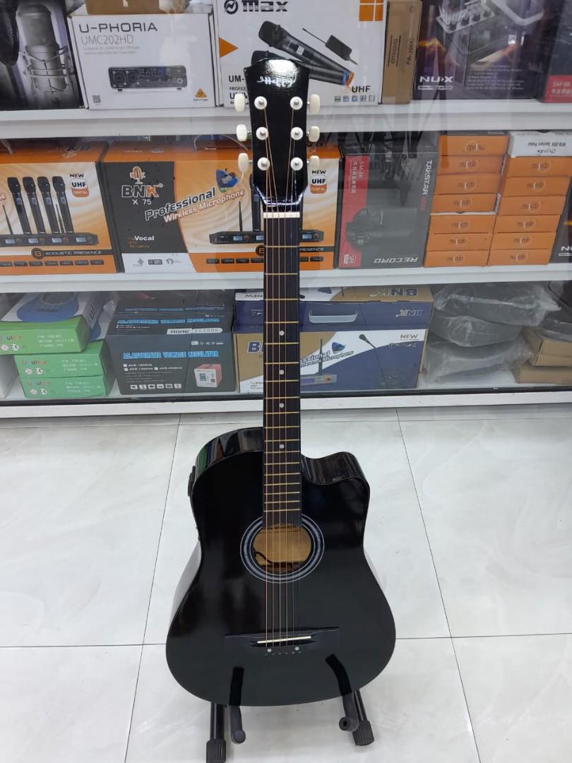 Classic 38" Semi-acoustic guitar with shoulder strap plus Guitar picks