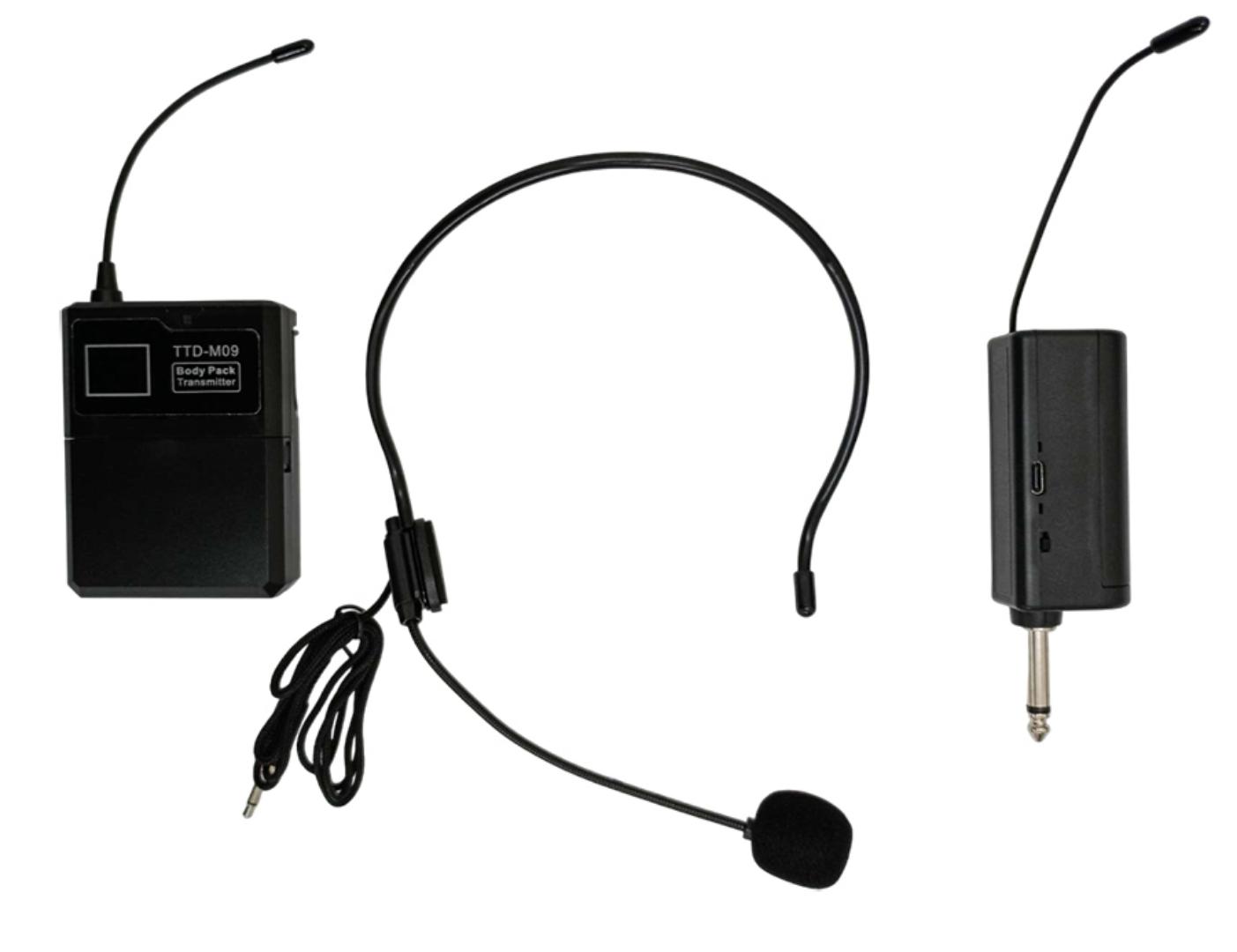 ttd-m09 Wireless Head and Lapel/Collar Microphone Rechargeable