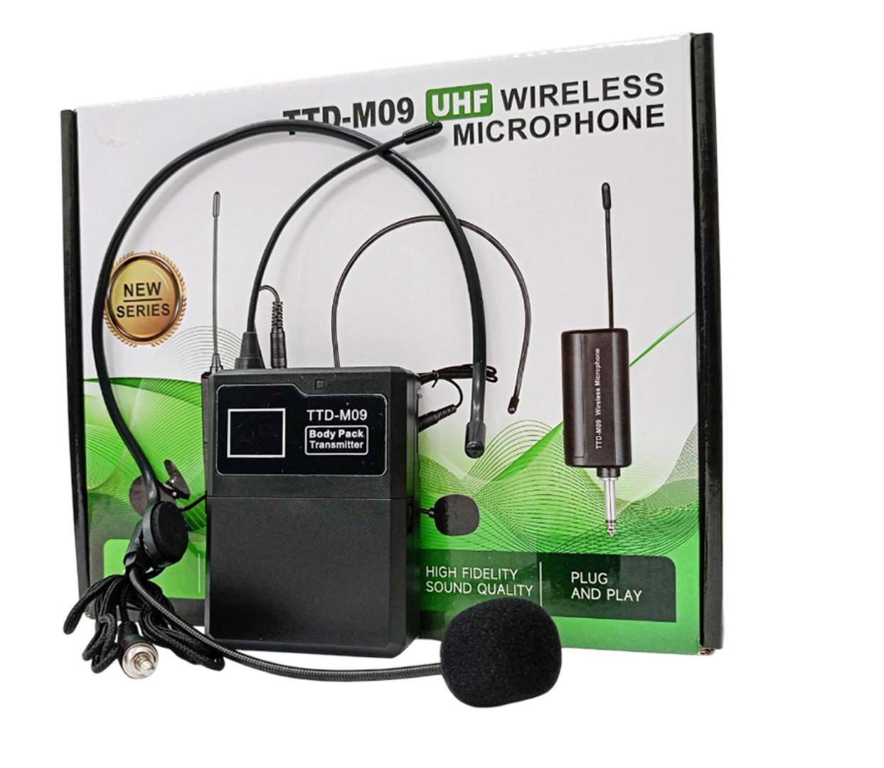 ttd-m09 Wireless Head and Lapel/Collar Microphone Rechargeable