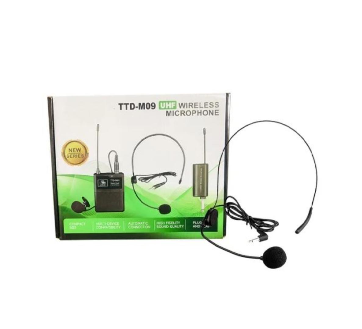 ttd-m09 Wireless Head and Lapel/Collar Microphone Rechargeable