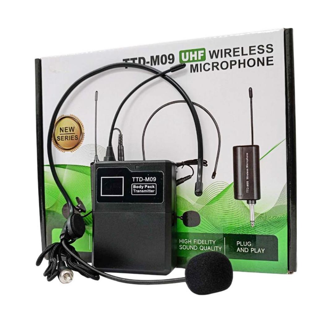 ttd-m09 Wireless Head and Lapel/Collar Microphone Rechargeable