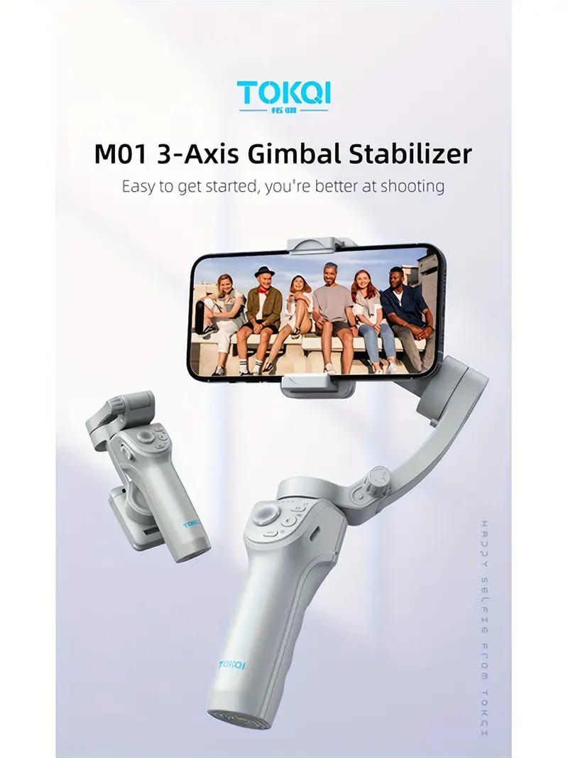 imbal Stabilizer for Smartphones, 3-Axis Phone Gimbal, Intelligent Gimbals with Face/Object Tracking, Portable and Foldable, Vlogging Stabilizer for Android and iPhone , YouTube TikTok