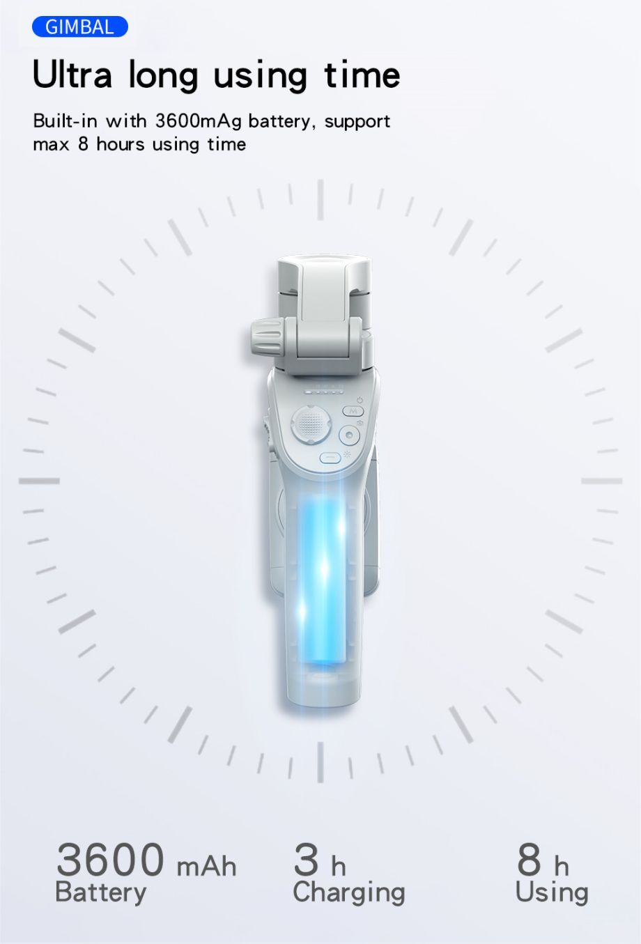 imbal Stabilizer for Smartphones, 3-Axis Phone Gimbal, Intelligent Gimbals with Face/Object Tracking, Portable and Foldable, Vlogging Stabilizer for Android and iPhone , YouTube TikTok