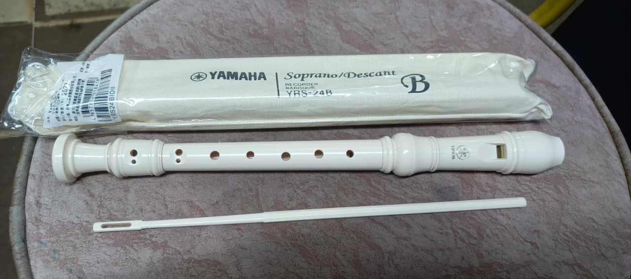 Yamaha YRS 24B Soprano/Descant Recorder - Key of C, Baroque Fingering, ABS Resin Construction with Pure Tone - Ideal for Beginners & Schools | YRS 24B