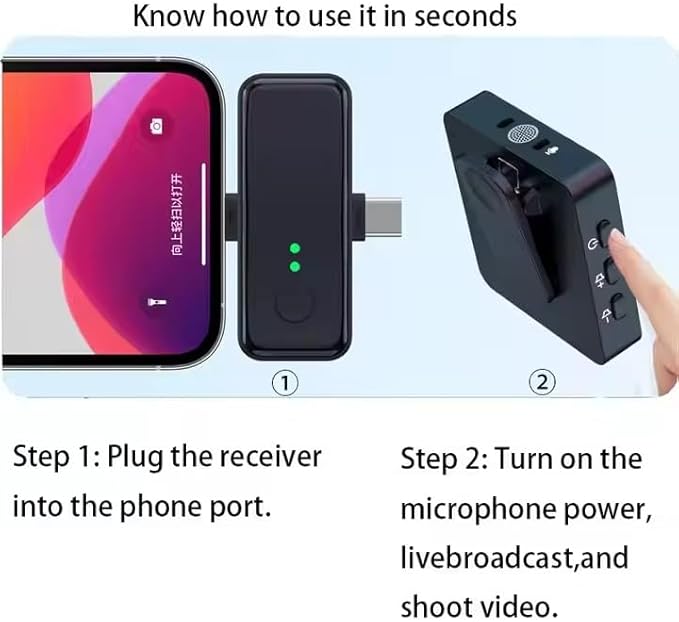 Professional Portable F15-2 Dual Mini Wireless Headset Microphone 3 in 1 with Noise Reduction and Tiny Collar Clip Noise Reduction Mini Mic for Recording plus Wireless Interview Microphone Handheld Ad