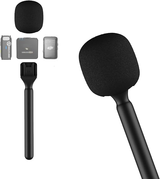 Professional Portable F15-2 Dual Mini Wireless Headset Microphone 3 in 1 with Noise Reduction and Tiny Collar Clip Noise Reduction Mini Mic for Recording plus Wireless Interview Microphone Handheld Ad