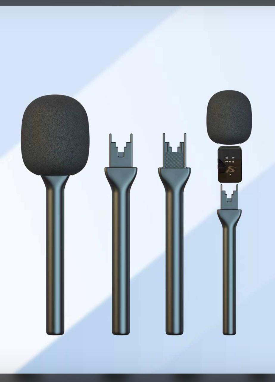 Professional Portable F15-2 Dual Mini Wireless Headset Microphone 3 in 1 with Noise Reduction and Tiny Collar Clip Noise Reduction Mini Mic for Recording plus Wireless Interview Microphone Handheld Ad