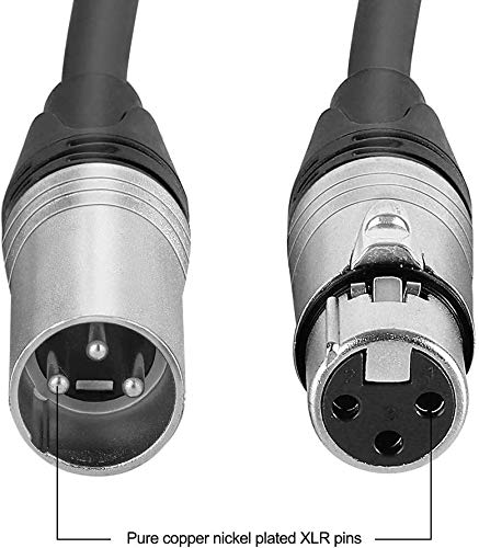 3 Pin Microphone Cable - XLR Male to Female Mic Cable - 100% Pure Oxygen-Free Copper Wire - Premium Professional Grade (5 Meter)