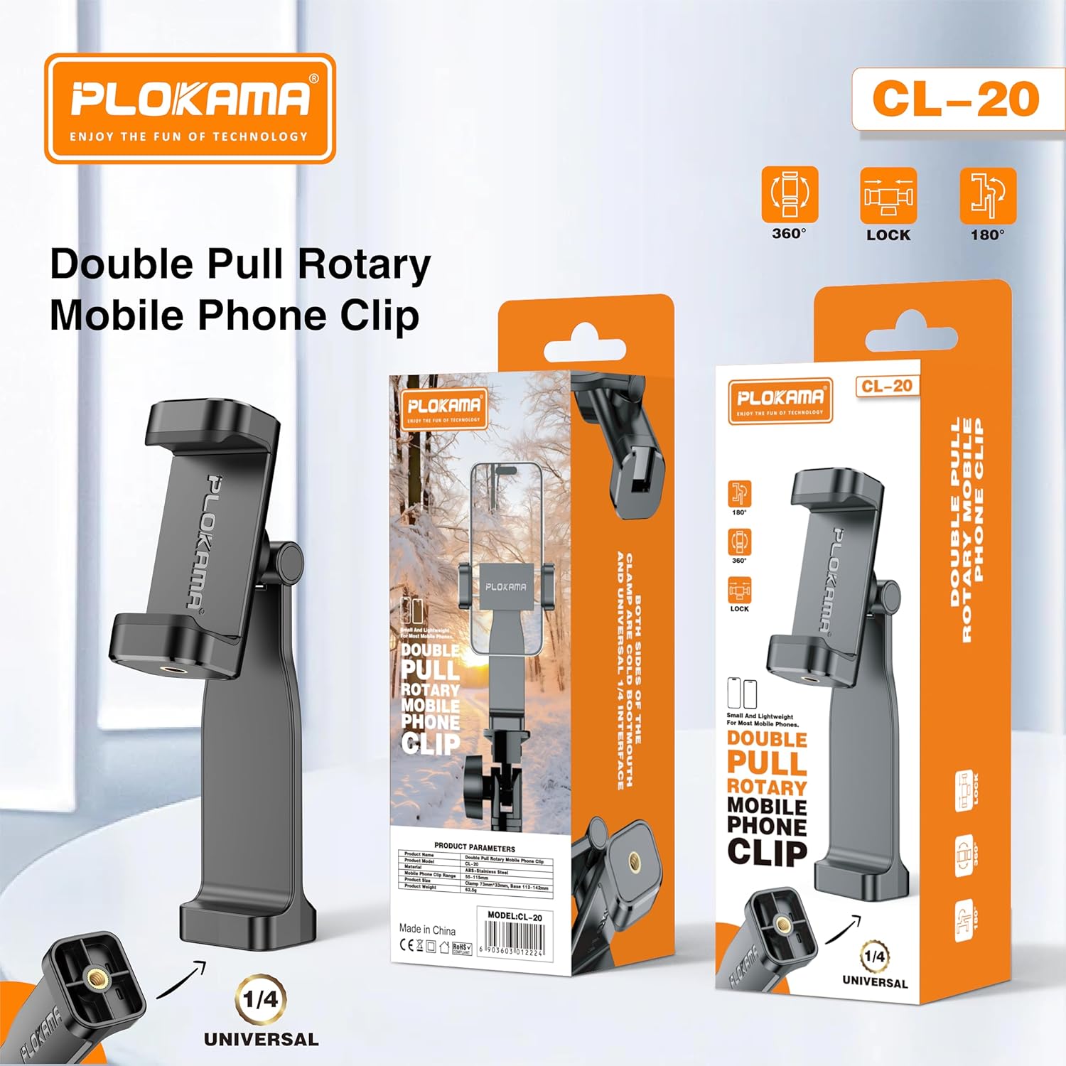 Universal Cell Phone Tripod Mount Adapter Smartphone Holder Mount Clip