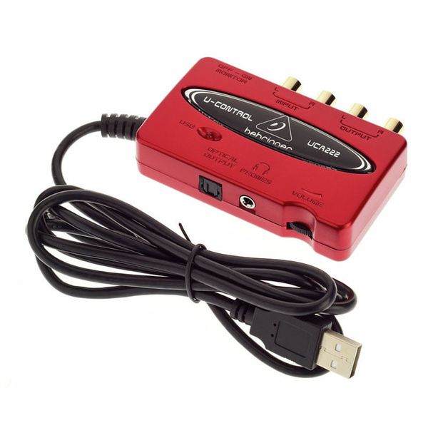 BEHRINGER UCA222 USB audio interface/sound card designed to provide audio input and output capabilities for your computer